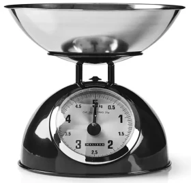 Nedis Melissa černá / Kuchyňská váha / analogová / nosnost 5 kg / nerezová mísa (16310238)