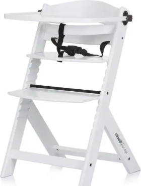 CHIPOLINO Dřevěná jídelní židlička Tip Top 2v1 White Wood (STHTT0242WH)