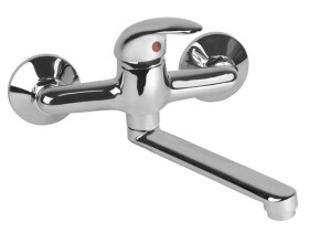 Baterie umyvadlová nástěnná, chrom, rovné ramínko 20cm, rozteč 100mm, VIKING