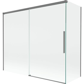 MEXEN/S - Rox vanová zástěna 2-křídlová posuvná 180 + 80 x 150, transparent, grafit metal 8C9-180-080-95-00