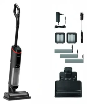 Polti RollySteam WD40C černá / Podlahová myčka s párou / 3v1 / Rychlonabíjecí baterie / LED displej