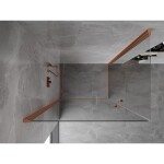 MEXEN/S - Mist-B Duo sprchový kout dveře křídlové 90 x 70, transparent, měď kartáčovaná 8A2-090-070-65-00