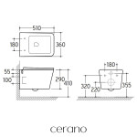 CERANO - Kompletní WC set Modul/Forte - černá matná - integrované WC tlačítko - pneumatický modul - 51x36 CER-979851