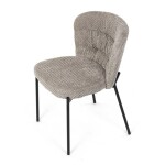 Židle jídelní, lanýžová látka, černé kovové nohy.
