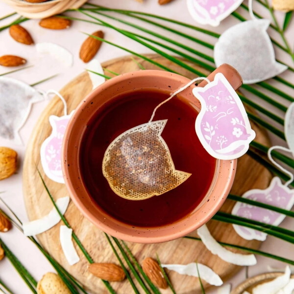 TEA HERITAGE Čaj rooibos s červeným pomerančem Cat – 5 ks, fialová barva, papír, textil