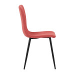 Židle jídelní, červená látka, černý kov