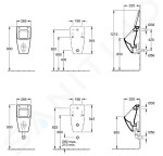 VILLEROY & BOCH - Venticello Odsávací pisoár, 285x545x315 mm, DirectFlush, CeramicPlus, Stone White 5504R1RW