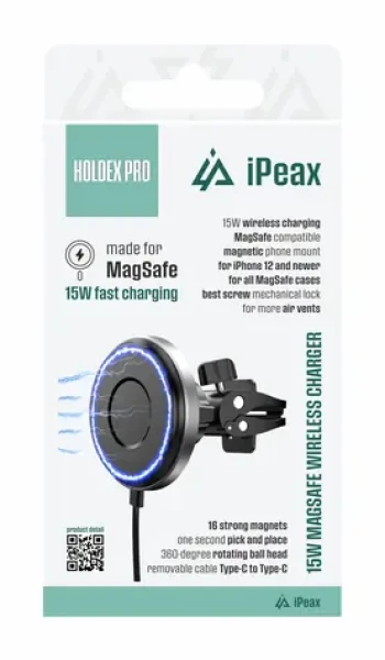 IPEAX HOLDEX PRO Držák telefonu do auta s MagSafe nabíjením černá / 15W / USB-C (90010148)
