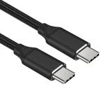 PremiumCord Kabel USB-C M/M / 240W 480Mbps černý bavlněný oplet 1m (ku31cv1)