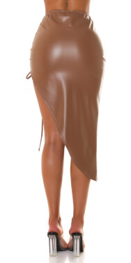 Soo Sexy! Koucla faux leather skirt with XL leg slit barva velikost Einheitsgroesse