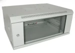 XtendLan Nástěnný rozvaděč 4U/600x450 šedý / Rozvaděč / skleněné dveře / nosnost 60 kg / 600×450 mm (WS-4U-64-GREY-P)