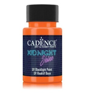 Svítící UV barva na textil Cadence Midnight Shine, 50 ml - orange yellow, žlutooranžová
