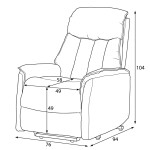 Polohovací křeslo, elektrické kabelové ovládání, šedá, látka, TV-H9727 GREY2