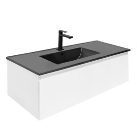 Koupelnová skříňka s umyvadlem SAT B-WAY 99x30x45 cm bílá lesk BWAY100WU4BB BWAY100WU4BB
