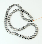Syntetický hematit - srdce - 6 x 6 x 3 mm - ocelově šedé - 1 ks