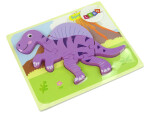 Mamido Dřevěné puzzle dinosaurus Corythosaurus Spinosaurus fialové
