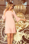 Dámské šaty s plisovanou sukní 228-1 Pudr růžová - Numoco S