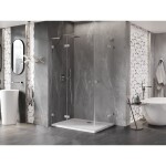 MEXEN/S - Lunar L Duo sprchový kout dveře křídlové 115 x 110 cm, transparent, nikl kartáčovaný 834L-115L-110P-97-00