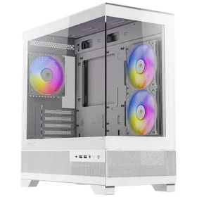 Antec CX500M ARGB bílá / mATX / 2x USB-A 3.0 / 1x USB-C 3.2 Gen2 / 3x 120mm ARGB / bez zdroje / průhledná bočnice (0-761345-10144-8)