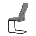 Židle jídelní, šedá látka, černý kov
