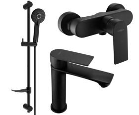 MEXEN - Royo SET umyvadlová + sprchová baterie s příslušenstvím DF40, černá 72204DF40-70