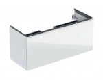 GEBERIT - Acanto Umyvadlová skříňka, 118x54x48 cm, 2 zásuvky, sklo/bílá 503.006.01.2