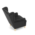 Křeslo ušák, černá látka, AK-388 BK2