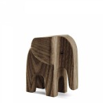 Novoform Dřevěný slon Baby Elephant Smoke Stained Ash, hnědá barva, dřevo