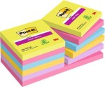 Samolepicí bloček 3M POST-IT Super Sticky, mix barev, 76x76 mm, 12x90 listů