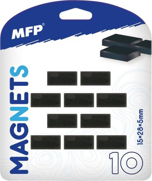 Magnet obdélník 15x28mm blister 10ks
