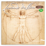 Nástěnný poznámkový kalendář 2026 NOTIQUE - Leonardo da Vinci, 30 x 30 cm