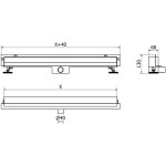 MEXEN - Flat Wall žlab ke stěně 2v1 120 cm zlatý 1530120