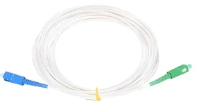 OEM / Patch kabel optický / SC/APC-SC/UPC / simplex / 9/125 OS2 / 5m / bílý, armovaný 3 mm LSZH (0413)