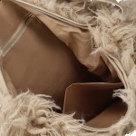 Stylová dámská plyšová kabelka do ruky Oresti, béžová