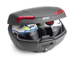 E46N2 Riviera kufr Givi černý (Monolock s vlastní plotnou), červené odrazky, objem 47 ltr.
