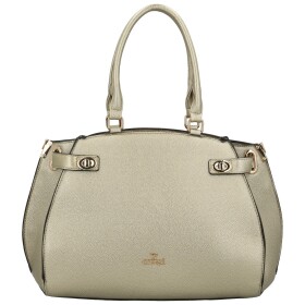 Módní dámská koženková kabelka do ruky Pessi, zlatá