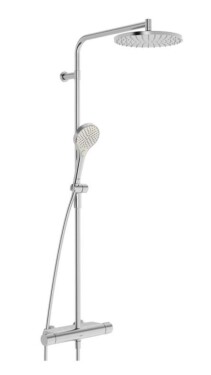 HANSA - Viva Sprchový set s termostatem, průměr 25 cm, 3 proudy, broušená ocel 6515920180