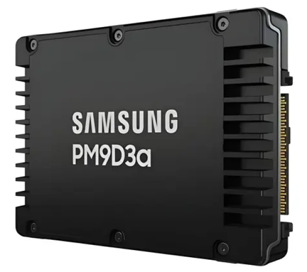 Samsung PM9D3 15,36 TB / 2,5" U.2 / PCIe 5.0 NVMe / R: 12 000 MB/s / W: 6 000 MB/s / IOPS: 2000K350K / 1 DWPD (MZWL615THBLF-00AW7)