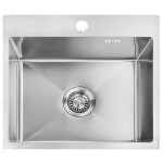 REA - Ocelový dřez Leo 50 BRUSH NICKEL s kuchyňskou baterií KPL-96003