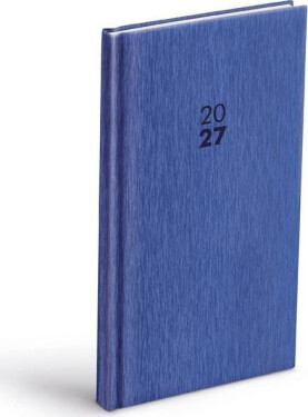 Diář 2027 T806 PU modrý 90x170mm