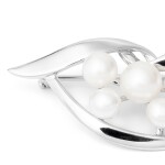 Stříbrná brož s řiční perlou Carmila, stříbro 925/1000, Bílá