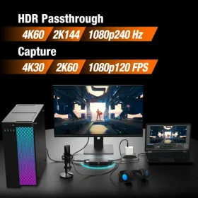 J5Create 4K Game Capture Station černá / Capture stanice / 2x HDMI / USB-C / hliníkové tělo (JVA14-N)
