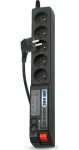 Acar 504WF černá / Přepěťová ochrana / 5 zásuvek / 3m (W0073)