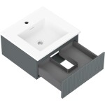 MEXEN/S - Rivel koupelnová skříňka 50 cm s umyvadlem Otis, 1 šuplík, reliéf , grafit mat/bílá mat 91A20-05023-1-BF66-W18M01