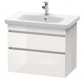 DURAVIT - DuraStyle Umyvadlová skříňka 61x73x45 cm, 2 zásuvky, lesklá bílá DS648102222