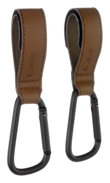 Jané Úchyty na kočárek hnědá / Háčky na kočárek / 2 ks / hliník / nosnost 5 kg (010334G91JN)