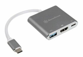SilverStone EP08C USB-C Adaptér stříbrná / 1x USB-C + 1x USB 3.1 + 1x HDMI (SST-EP08C)