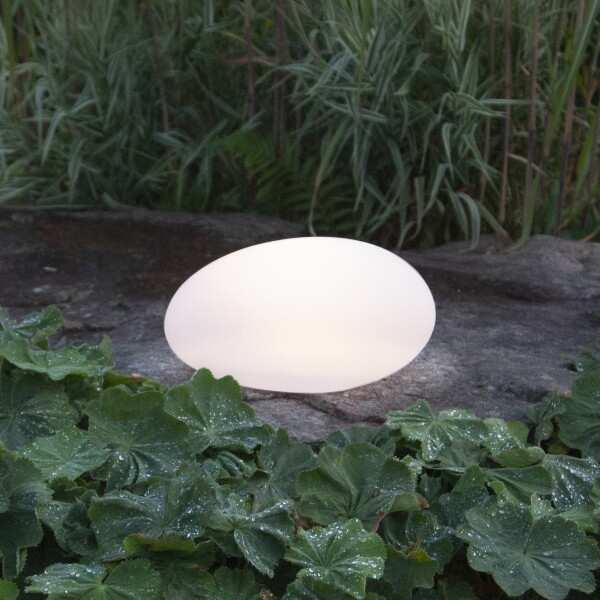 STAR TRADING Venkovní osvětlení na solární napájení LED Globy 40 cm, bílá barva, plast