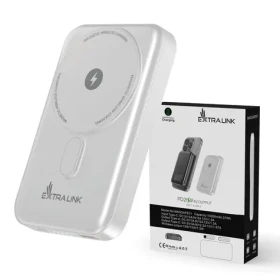 Extralink MagSafe bílá / Powerbanka / 10 000 mAh / MagSafe / PD 20W+15W / USB-C, USB-A