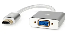Nedis Profigold adaptér HDMI-VGA stříbrný / Adaptér / hliníkové pouzdro / audio jack 3,5mm / 20 cm (CCTB34900AL02)